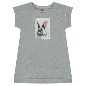 Robe en molleton avec patch lapin hologramme 