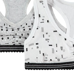 Junior - Lot de 2 brassières en coton avec motif graphique all-over 