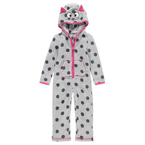 Surpyjama chat en sherpa avec oreilles en relief et poches 