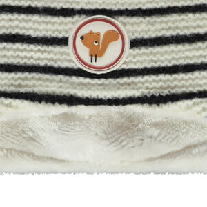 Bonnet en tricot rayé avec badge écureuil pour bébé garçon 