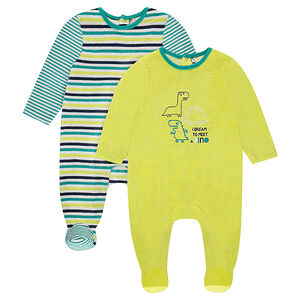 Lot de 2 dors-bien en velours uni à motif / rayé 