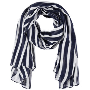 Chèche en voile à rayures contrastées 