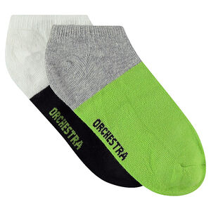 Lot de 2 paires de chaussettes basses bicolores 