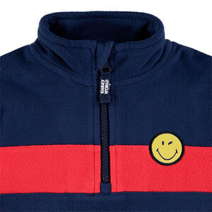 Sweat en polaire avec bandes contrastées et badge Smiley 