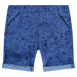 Bermuda en coton fantaisie ave imprimé all-over 