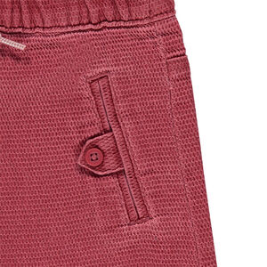 Pantalon en coton fantaisie surteint avec poches passepoilées 