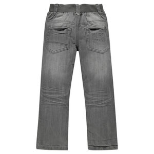 Jeans coupe droite effet used à taille élastiquée 