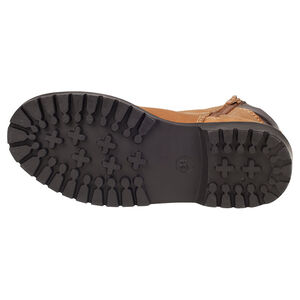 Bottillons en cuir camel à lacets et zip 