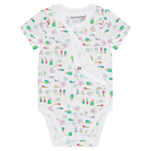 Lot de 7 bodies manches courtes avec motif fantaisie 