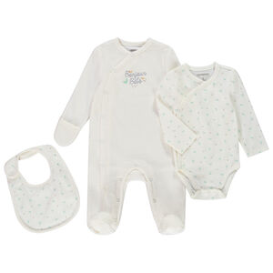Set naissance 3 pièces "Bonjour Bébé" pour bébé 