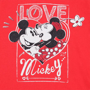 Sweat à capuche en molleton long avec print pailleté Mickey et Minnie Disney 
