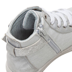 Bottillons argentés à lacets et zip avec boucle fantaisie du 24 au 27 