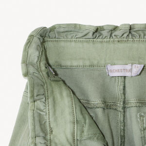 Jean paperbag uni avec ceinture à nouer fille 