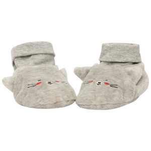 Chaussons en velours broderies chaton pour bébé garçon 