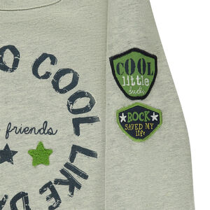 Sweat en molleton avec badges et inscription printée 