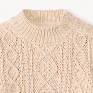Pull en tricot torsadé et col montant pour bébé garçon 