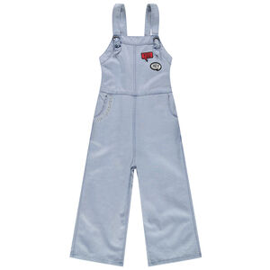 Salopette longue ample en tencel à badges patchés 