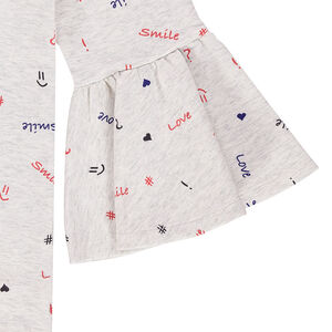 Robe en molleton avec manches volantées et mot printé 