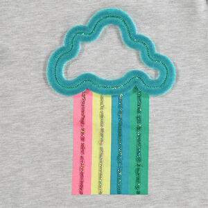 Tee-shirt manches courtes en jersey avec motif fantaisie en relief 