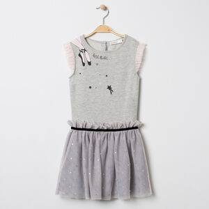 Robe en maille print danseuse avec jupon en tulle 