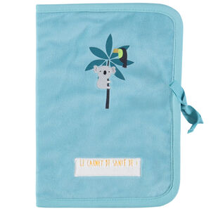 Protège carnet de santé avec animaux de la jungle brodés 