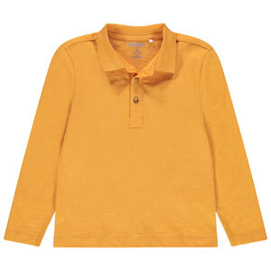 Polo manches longues uni en coton bio 