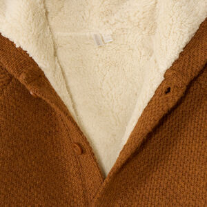 Gilet bébé garçon en tricot à capuche doublé sherpa 