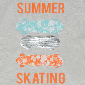 T-shirt manches courtes print et sequins magiques skate garçon 