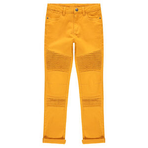 Junior - Pantalon en twill surteint avec jeux de plis et de surpiqûres 