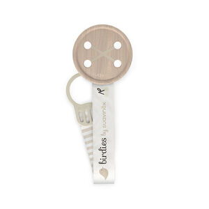 Attache-sucette ruban Birdies beige 