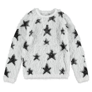 Junior - Pull en tricot poil avec étoiles contrastées all-over 