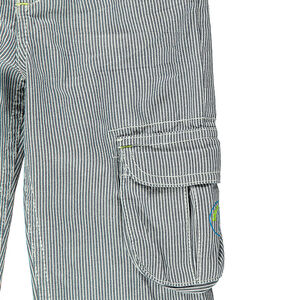 Pantalon en toile de coton à fines rayures 