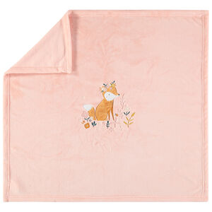 Couverture en velours avec renard brodé 