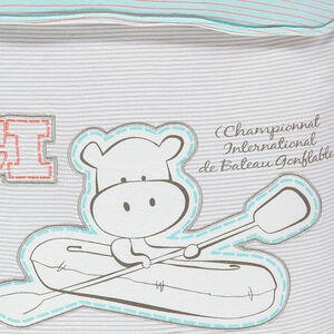 Nid d’ange rayé en jersey avec patch hippopotame et inscriptions 