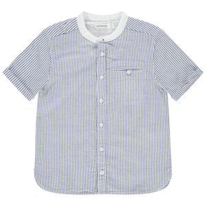 Chemise manches courtes à rayures et col rond 
