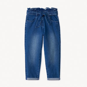 Jean paperbag avec ceinture fille 