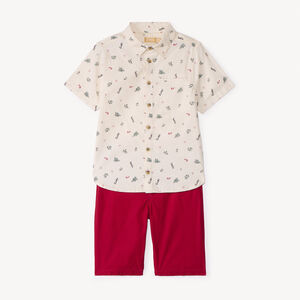 Ensemble 2 pièces avec chemise imprimée Noël garçon 