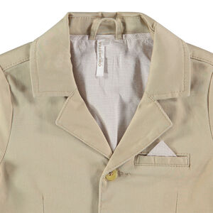 Blazer uni avec doublure rayée et poches 