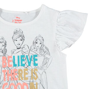 Tee-shirt à manches volantées avec princesses Disney printées 