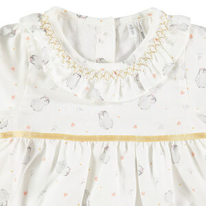 Ensemble tunique avec pingouins all-over et pantalon côtelé à poches 