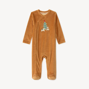 Dors-bien bébé garçon en velours motif sapin de Noël 