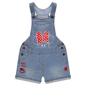 Salopette short en molleton effet jeans Disney print Minnie 