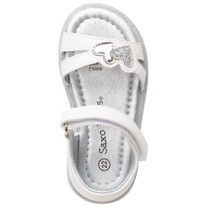 Nu-pieds à coeurs argentés 