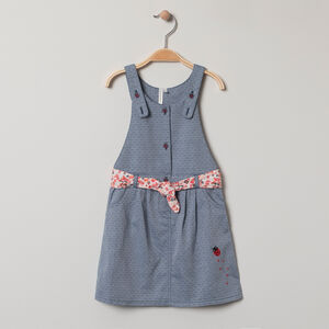 Robe sans manches effet plumetis à ceinture imprimée fleurs 