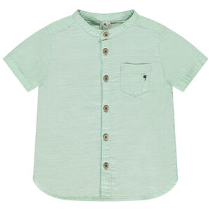 Chemise manches courtes uni à col mao pour bébé garçon 