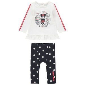 Ensemble avec t-shirt print Minnie Disney et legging à pois 