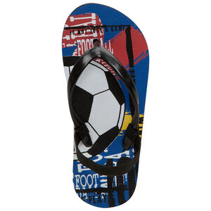 Tongs à bride noire print ballon de foot 