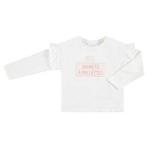 Tee-shirt manches longues en jersey avec message printé 