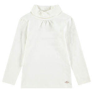 Sous-pull uni à col roulé avec logo printé 