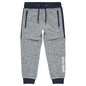 Pantalon de jogging en molleton avec poches zippées et découpes 